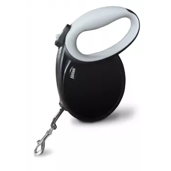 Vodítko na vodítku Hilton Smart Dog Tape XL — 7 m, pre psy do 40 kg, čierno-sivá