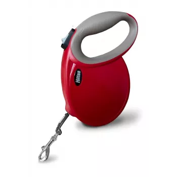 Výsuvné vodítko pre psov Hilton Smart Dog Tape L — 5 m, pre psy do 30 kg, bordovo-červená-sivá