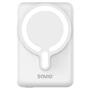 Powerbank SAVIO BA-13 10000 mAh s 20 W výstupom a bezdrôtovým nabíjaním, biela