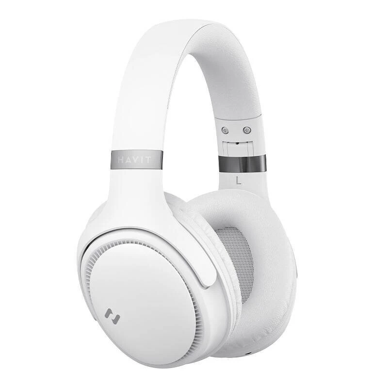Bezdrôtové Bluetooth slúchadlá HAVIT H630BT — na uši, Bluetooth, integrovaný mikrofón, biela