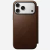 Kožené puzdro na telefón Nomad Modern Leather Folio pre iPhone 17 Pro Max (6,9 inch) hnedá, koža/hliník, 4 priehradky na karty