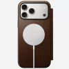 Kožené puzdro na telefón Nomad Modern Leather Folio pre iPhone 17 Pro Max (6,9 inch) hnedá, koža/hliník, 4 priehradky na karty