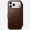 Kožené puzdro na telefón Nomad Modern Leather Folio pre iPhone 17 Pro Max (6,9 inch) hnedá, koža/hliník, 4 priehradky na karty