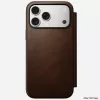 Kožené puzdro na telefón Nomad Modern Leather Folio pre iPhone 17 Pro Max (6,9 inch) hnedá, koža/hliník, 4 priehradky na karty