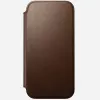 Kožené puzdro na telefón Nomad Modern Leather Folio pre iPhone 17 Pro Max (6,9 inch) hnedá, koža/hliník, 4 priehradky na karty