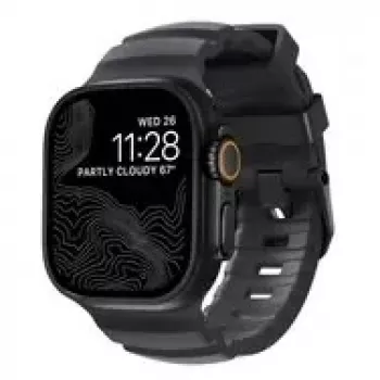NOMAD Rocky Point Band - remienok pre Apple Watch 46mm/49mm s FKM a titánom (Storm, čierny hardvér)