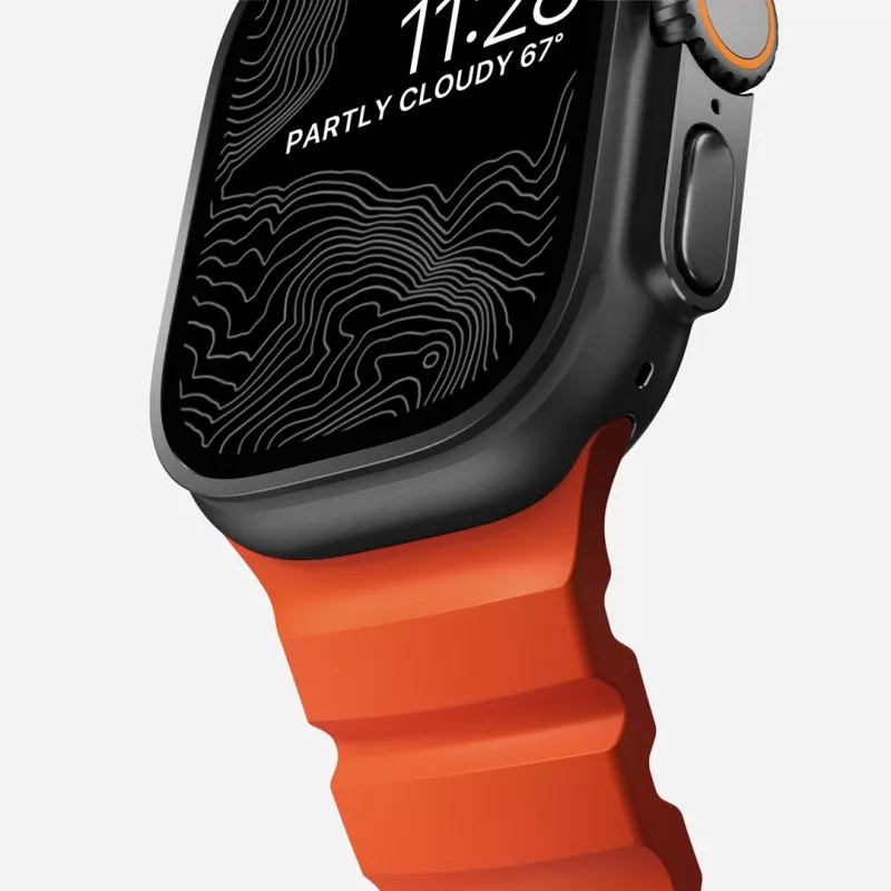 NOMAD Rocky Point remienok pre Apple Watch 46/49 mm, FKM a titán, Magma/Black Hardware
