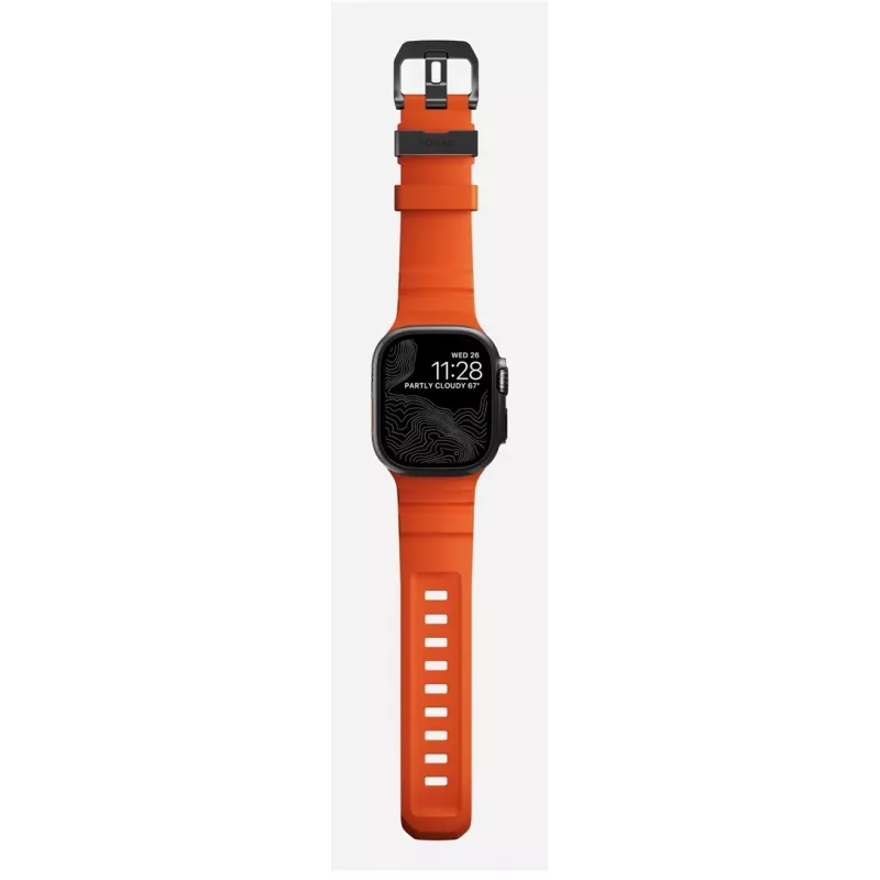 NOMAD Rocky Point remienok pre Apple Watch 46/49 mm, FKM a titán, Magma/Black Hardware