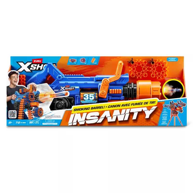 ZURU XSHOT Insanity Smoking Barrel blaster, hračkárska blaster, 8 rok(ov)