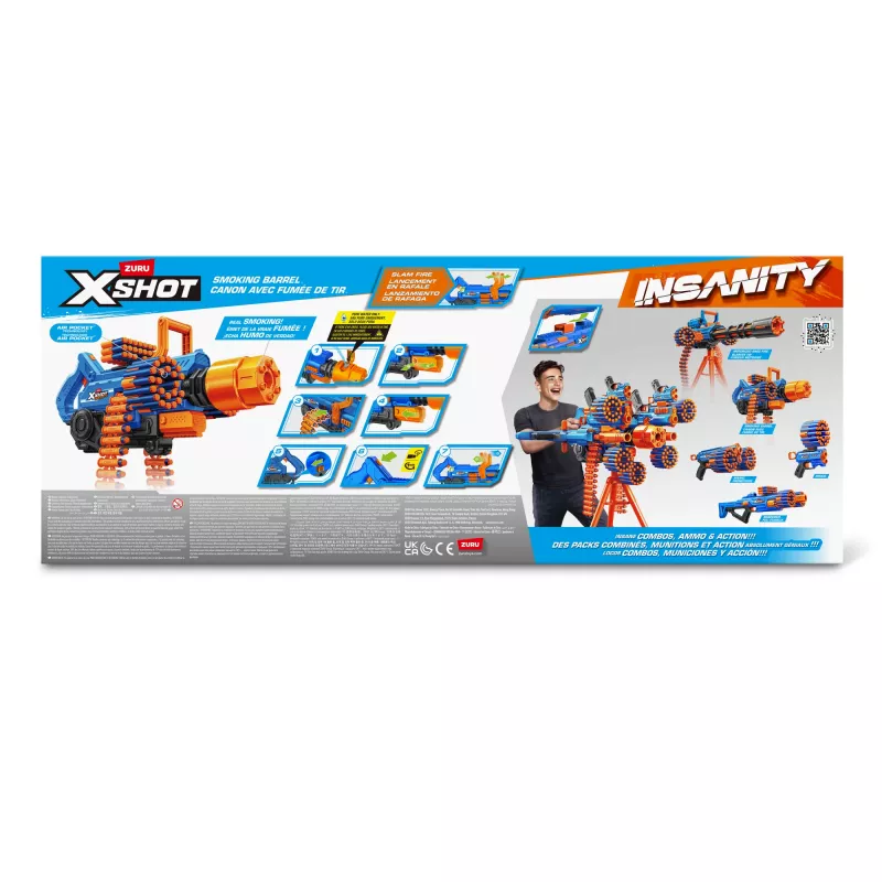 ZURU XSHOT Insanity Smoking Barrel blaster, hračkárska blaster, 8 rok(ov)