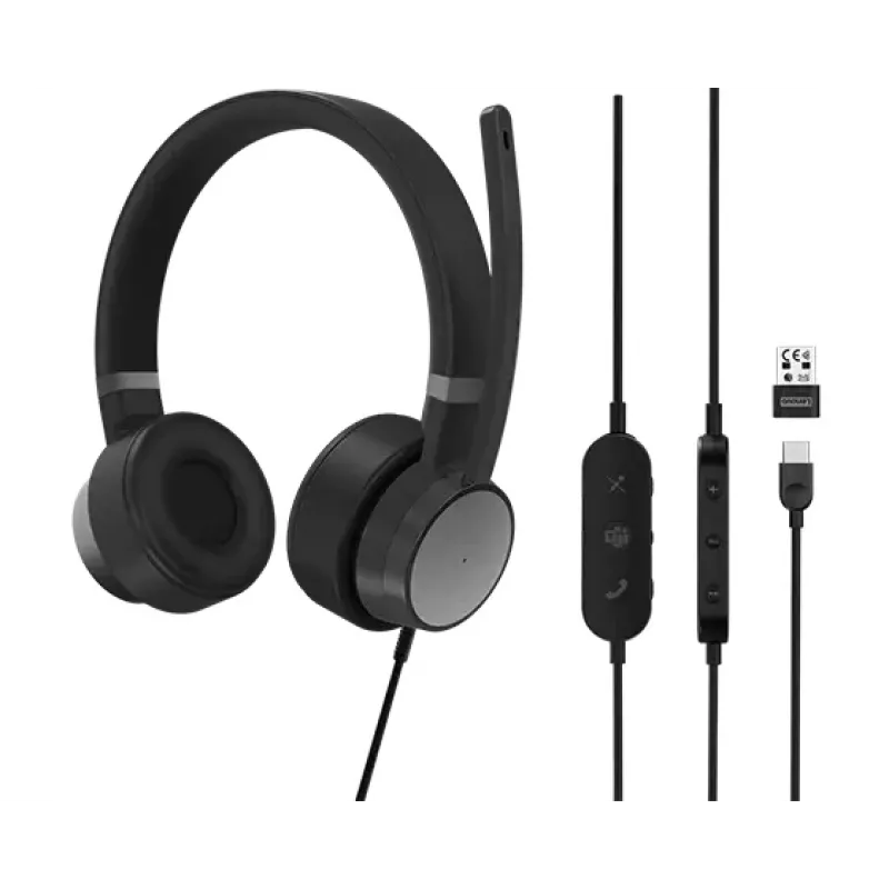 Lenovo Go Wired ANC Headset hlavový mostík Auto/Home-Office USB Type-C čierny