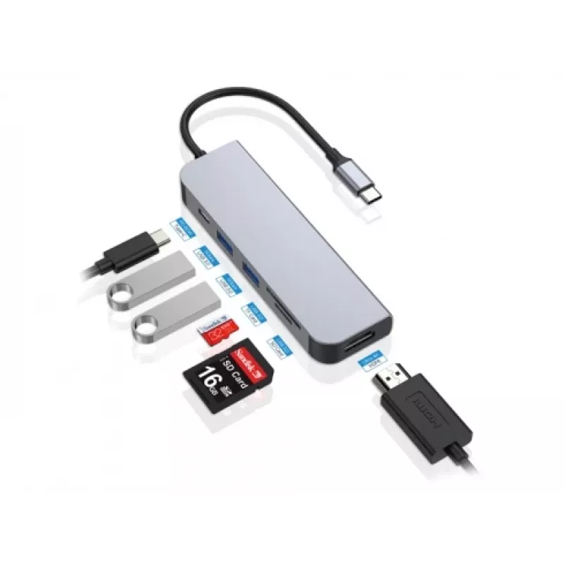 Conceptronic DONN02G dokovacia stanica/replikátor portov pre notebook USB 3.2 Gen 1 (3.1 Gen 1) Type-C hliník