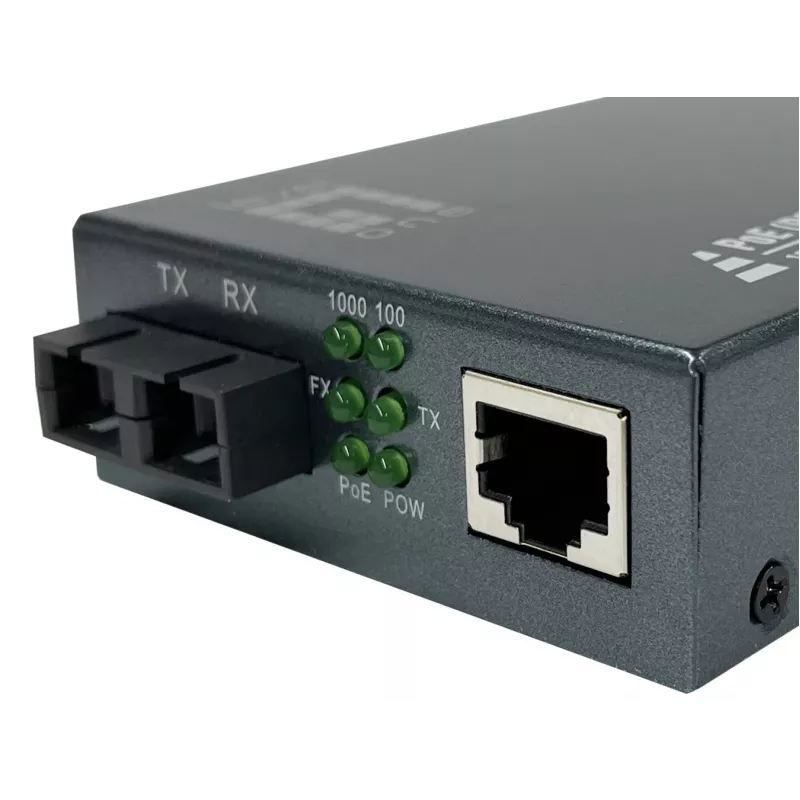 LevelOne RJ45 na SC gigabitový mediálny konvertor, PoE PSE, jednovidové vlákno, 20 km