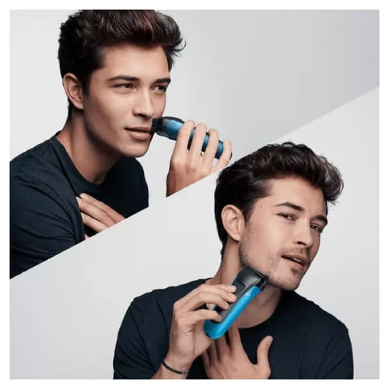 Braun Series 3 310s fóliový holiaci strojček zastrihávač čierny, modrý