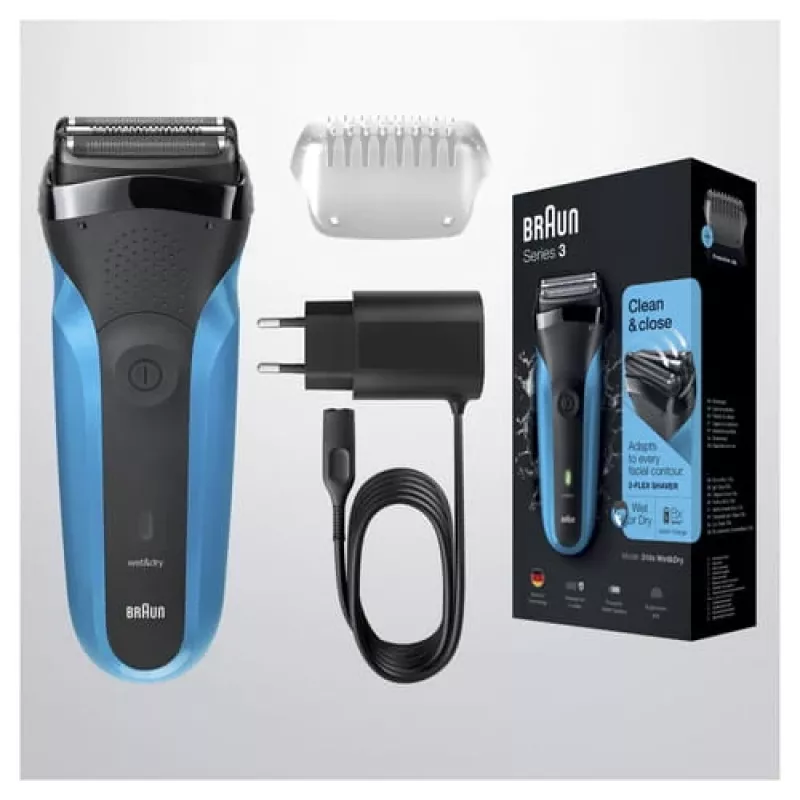Braun Series 3 310s fóliový holiaci strojček zastrihávač čierny, modrý