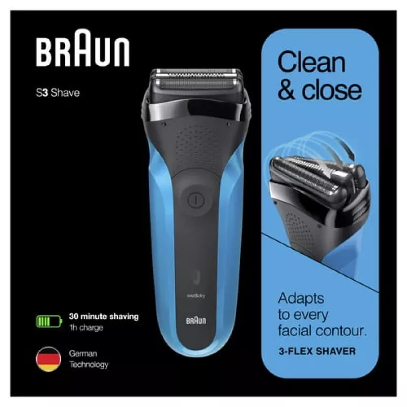 Braun Series 3 310s fóliový holiaci strojček zastrihávač čierny, modrý