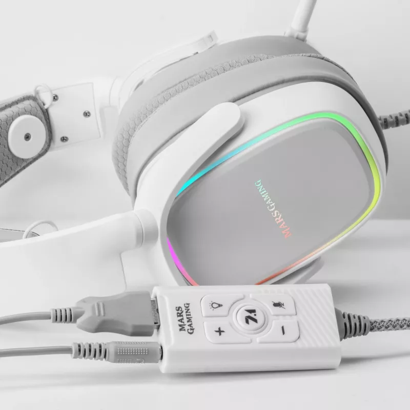 Zvuková karta Mars Gaming MSC2W 7.1 USB biela 3,5 mm
