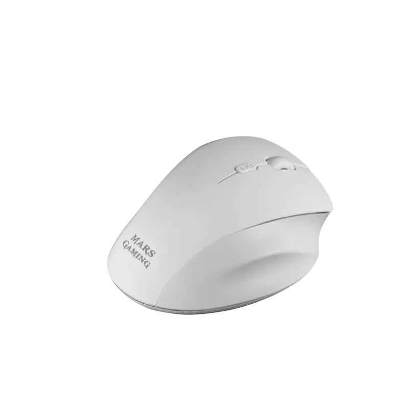 Mars Gaming MMWERGO bezdrôtová myš ergonomická biela, pre pravákov, mechanická, RF bezdrôtová, 3200 DPI, biela