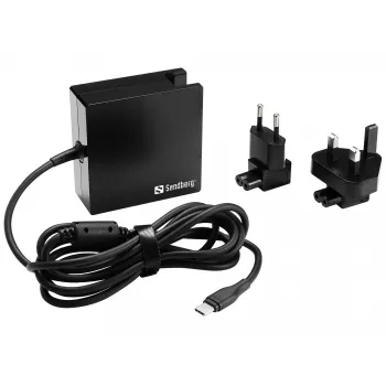 Sandberg USB-C PD AC nabíjačka 90W EU+UK, interiér, AC, 20,2 V, 4,5 A, 1,8 m, čierna