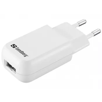 Sandberg mini AC nabíjačka USB 1A EU, interiér, AC, 5 V, čierna, biela