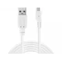 Sandberg MicroUSB sync/nabíjací kábel 3 m, 3 m, USB A, Micro-USB B, USB 2.0, konektor samec/konektor samec, biely