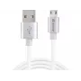 Sandberg MicroUSB obojstranný kábel 1m, 1 m, USB A, Micro-USB A, strieborný, biely