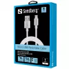 Sandberg MicroUSB obojstranný kábel 1m, 1 m, USB A, Micro-USB A, strieborný, biely