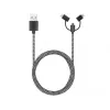 Sandberg 3in1 Lightning+MicroUSB+USB-C 1m, 1 m, Micro-USB A, USB A, konektor samec/konektor samec, čierna, sivá