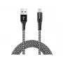 Sandberg Survivor Lightning kábel 2 m, 2 m, Lightning, USB A, konektor samec, konektor samec, čierny, sivý