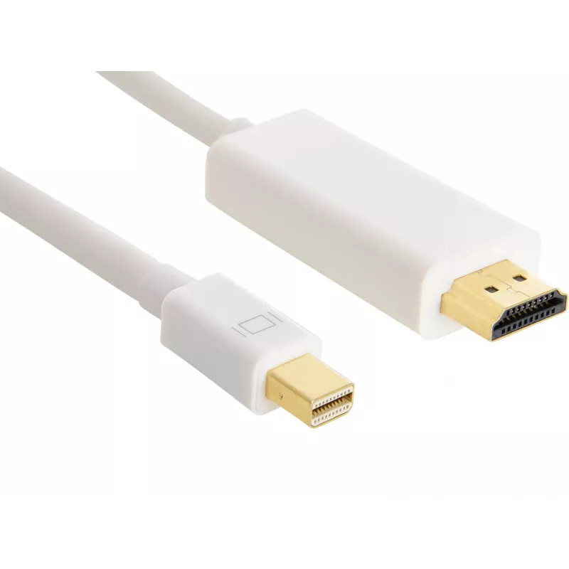 Sandberg kábel MiniDP > HDMI 1,5 m, 1,5 m, Mini DisplayPort, HDMI, konektor samec, konektor samec, biely