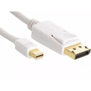Sandberg DP-MiniDP 1.2 4K M-M 2m, 2 m, DisplayPort, Mini DisplayPort, konektor samec, konektor samec, biela