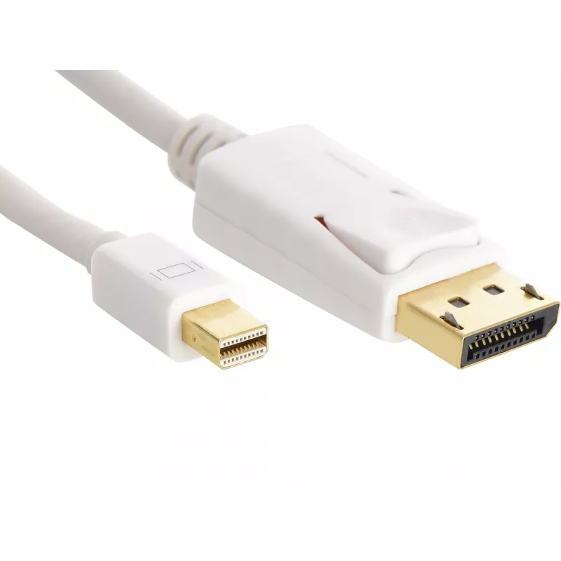 Sandberg DP-MiniDP 1.2 4K M-M 2m, 2 m, DisplayPort, Mini DisplayPort, konektor samec, konektor samec, biela