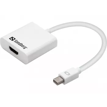 Sandberg adaptér MiniDP1.2>HDMI2.0 4K60, Mini DisplayPort, HDMI, konektor samec, konektor samica, 3840 x 2160 pixelov, 6 Gbit/s