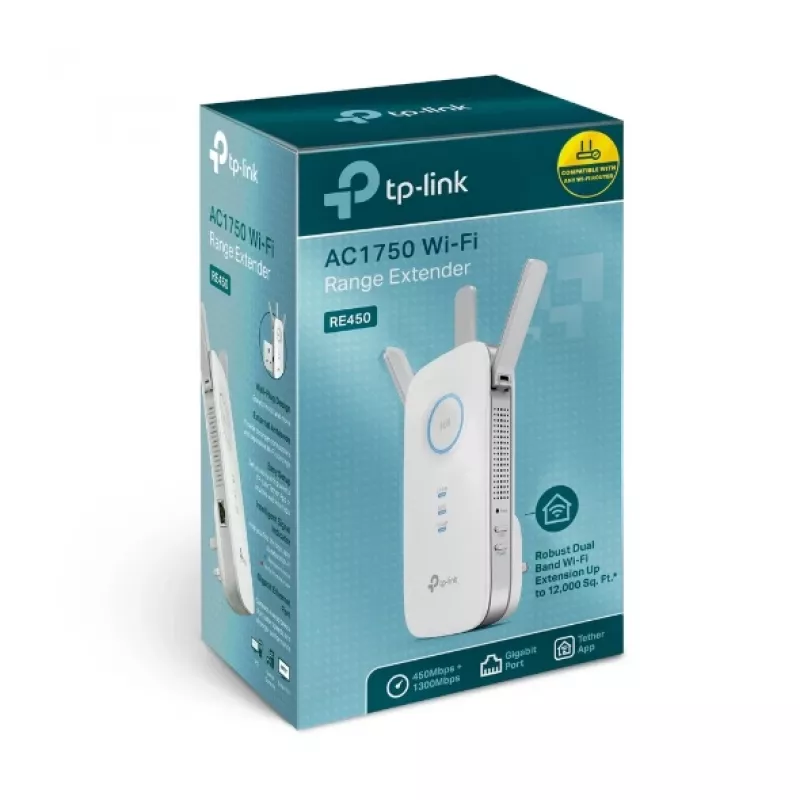 TP-Link RE450 sieťový extender sieťový vysielač biely 10, 100, 1000 Mbit/s