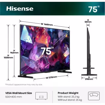 Hisense 75E7S PRO TV 189 cm (75