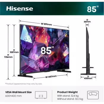 Hisense 85E7S PRO TV 2,16 m (85