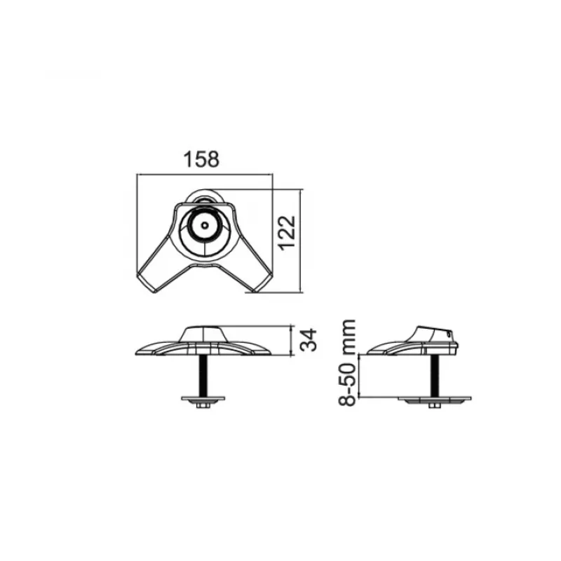 Grommet základňa Multibrackets M Desktopmount pre samostatný/duálny/triple monitorový stojan čierna model