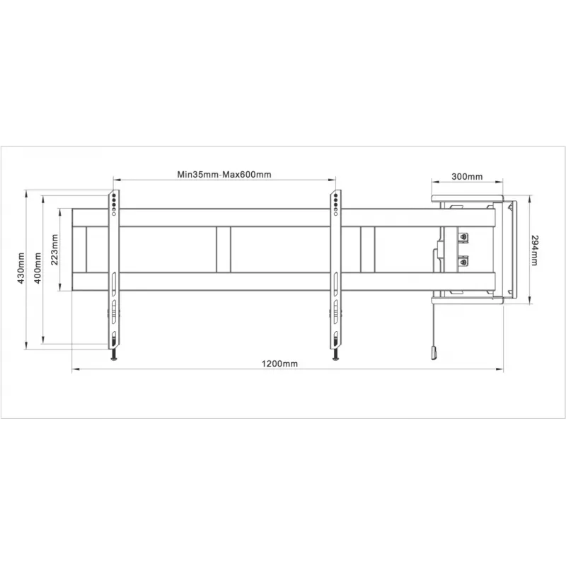 Multibrackets M Universal Swing Arm 180 Degrees Large čierna 75 kg 48-69