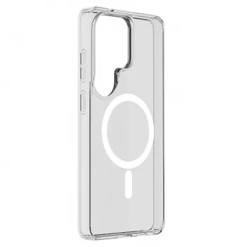 Cellularline Clear Mag - Galaxy S26 Ultra ultraodolné priehľadné puzdro s gumeným okrajom, kompatibilné s ekosystémom Qi2 a magnetickým príslušenstvom, ošetrené proti žltnutiu.