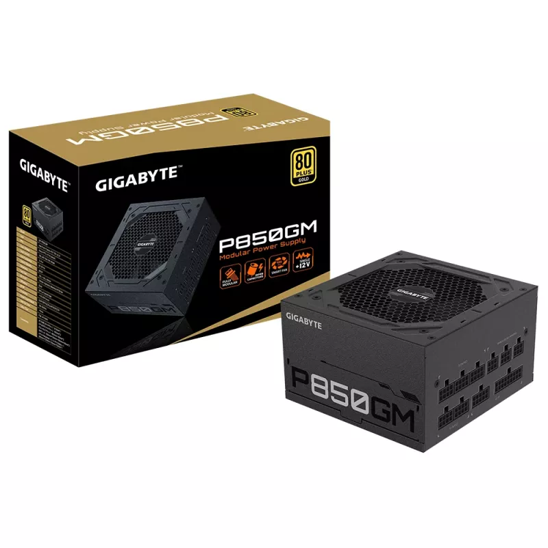 GIGABYTE P850GM napájací zdroj 850 W 20+4 Pin ATX ATX čierny