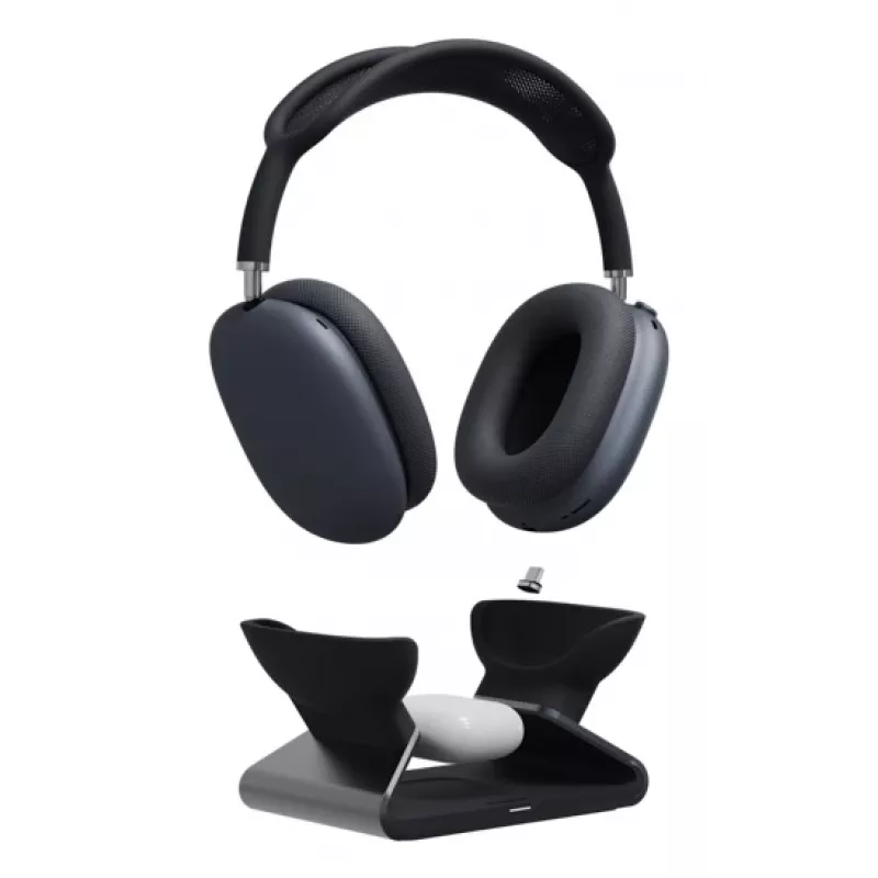 mophie AirPods Max nabíjacia stanica, interiér, USB, bezdrôtové nabíjanie, čierna
