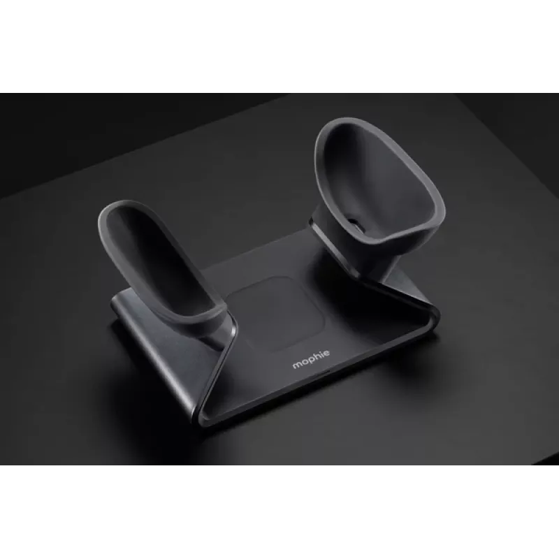 mophie AirPods Max nabíjacia stanica, interiér, USB, bezdrôtové nabíjanie, čierna