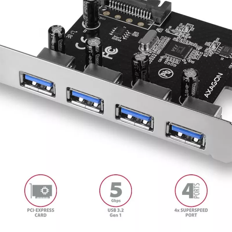 Axagon PCEU-430VL rozširujúce karty/adaptér interný USB 3.2 Gen 1 (3.1 Gen 1)