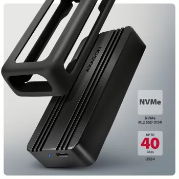 Axagon EEM2-40G USB-C 40Gbps M.2 NVMe SSD puzdro, ARMORED hliník