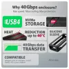 Axagon EEM2-40G USB-C 40Gbps M.2 NVMe SSD puzdro, ARMORED hliník