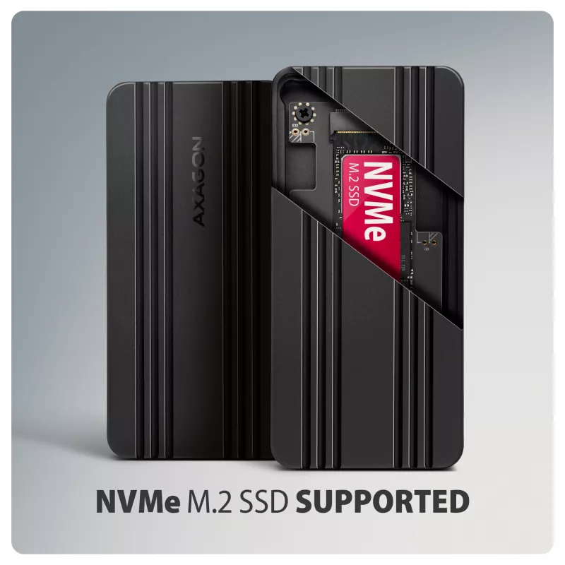 Axagon EEM2-40G USB-C 40Gbps M.2 NVMe SSD puzdro, ARMORED hliník