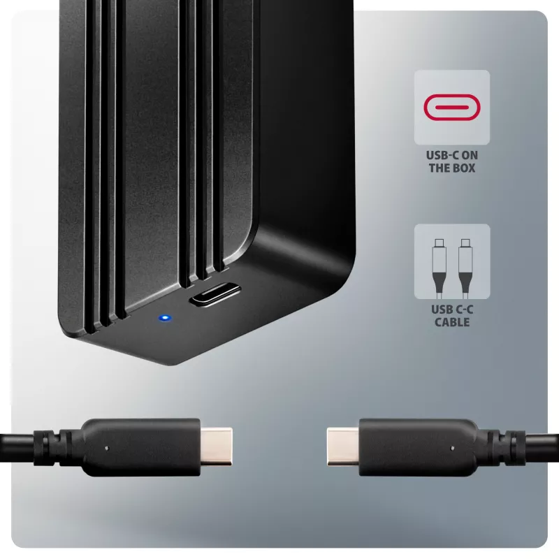 Axagon EEM2-40G USB-C 40Gbps M.2 NVMe SSD puzdro, ARMORED hliník