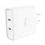 Nabíjačka TRUST Maxo 100W 2-port USB-C GaN — 100 W, 2x USB-C, 20 V max, AC, interiér, 2 m kábel, biela