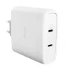 Nabíjačka TRUST Maxo 100W 2-port USB-C GaN — 100 W, 2x USB-C, 20 V max, AC, interiér, 2 m kábel, biela