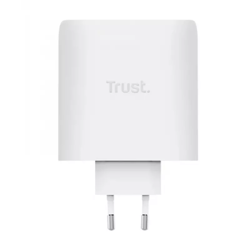 Nabíjačka TRUST Maxo 100W 2-port USB-C GaN — 100 W, 2x USB-C, 20 V max, AC, interiér, 2 m kábel, biela